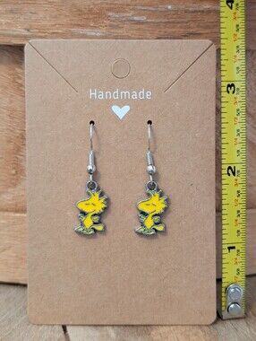 Peanuts Woodstock Snoopy Enamel Metal Earrings NEW